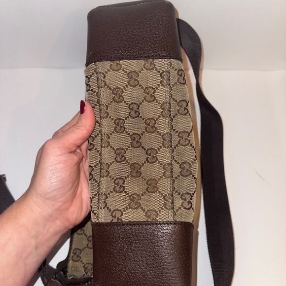 Gucci GG Monogram Canvas Leather Shoulder Bag Made in Italy Authentic Pre-Owned - Picture 6 of 14